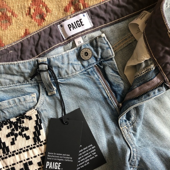 PAIGE Keira Shorts Mayan Piecing NWT - Picture 2 of 7